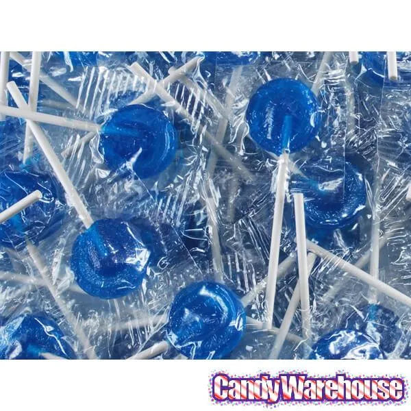 Large Blue Raspberry Lollipop Primrose Blue Raspberry Lollipops: 5LB Bag | Candy Warehouse