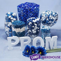 Primrose Metallic Foiled Hard Candy Buttons - Blue: 5LB Bag - Candy Warehouse