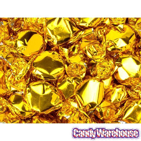 Primrose Metallic Foiled Hard Candy Buttons - Gold: 5LB Bag - Candy Warehouse