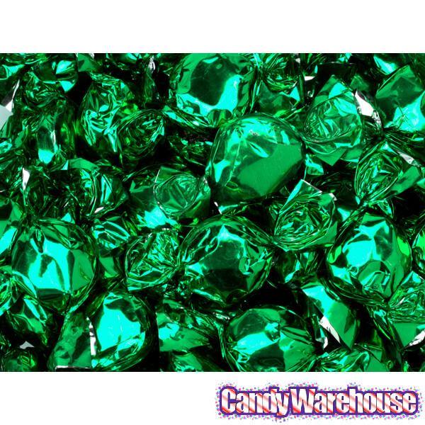 Primrose Metallic Foiled Hard Candy Buttons - Green: 5LB Bag - Candy Warehouse
