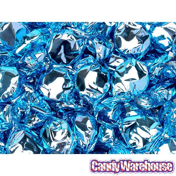 Primrose Metallic Foiled Hard Candy Buttons - Light Blue: 5LB Bag - Candy Warehouse