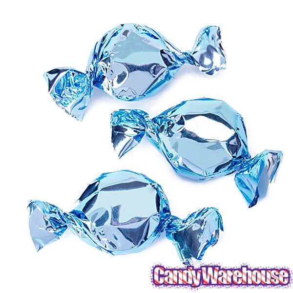 Primrose Metallic Foiled Hard Candy Buttons - Light Blue: 5LB Bag - Candy Warehouse