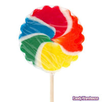 Psychedelic Swirl 3.5-Inch Lollipops - Primary Colors: 12-Piece Box - Candy Warehouse