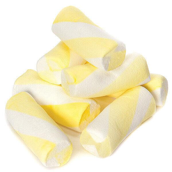 Puffy Poles Jumbo Marshmallow Twists - Banana: 1KG Bag - Candy Warehouse