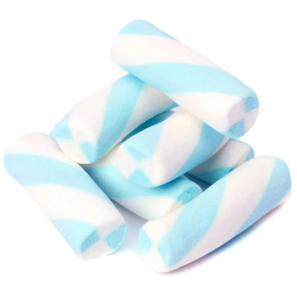 Puffy Poles Jumbo Marshmallow Twists Blueberry 1LB Bag Candy Warehouse