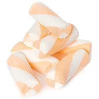 Puffy Poles Jumbo Marshmallow Twists - Peach: 1KG Bag - Candy Warehouse