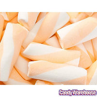 Puffy Poles Jumbo Marshmallow Twists - Peach: 1KG Bag - Candy Warehouse