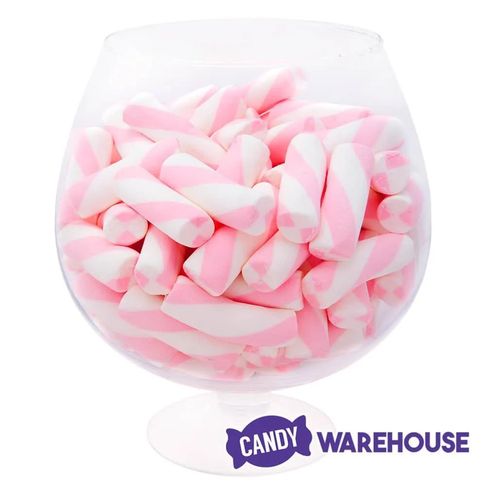 Puffy Poles Jumbo Marshmallow Twists Strawberry 1KG Bag Candy