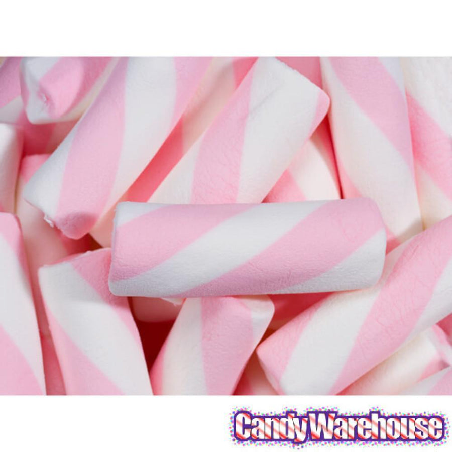 Puffy Poles Jumbo Marshmallow Twists - Strawberry: 1LB Bag - Candy Warehouse