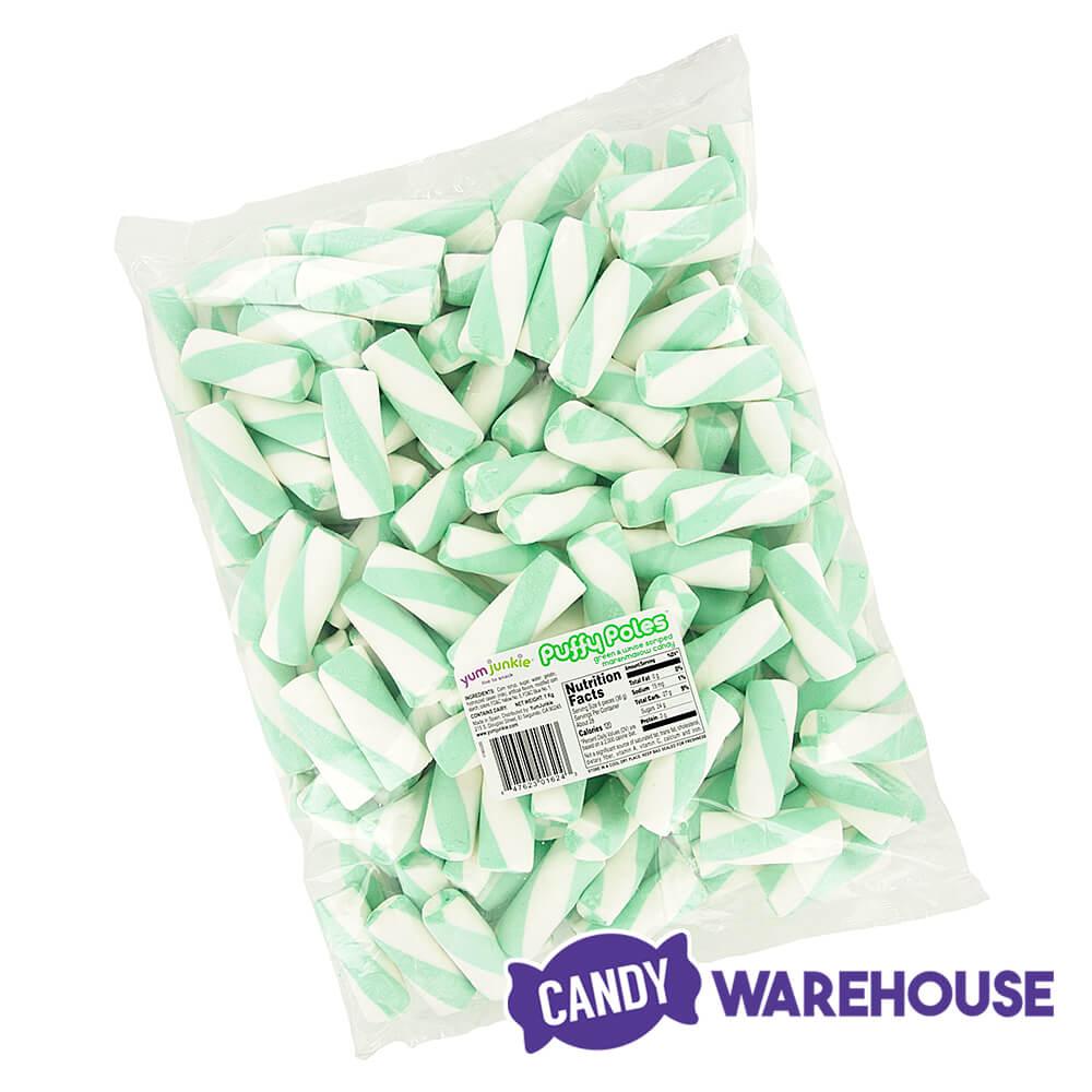 Puffy Poles Jumbo Marshmallow Twists - Teal: 1KG Bag - Candy Warehouse