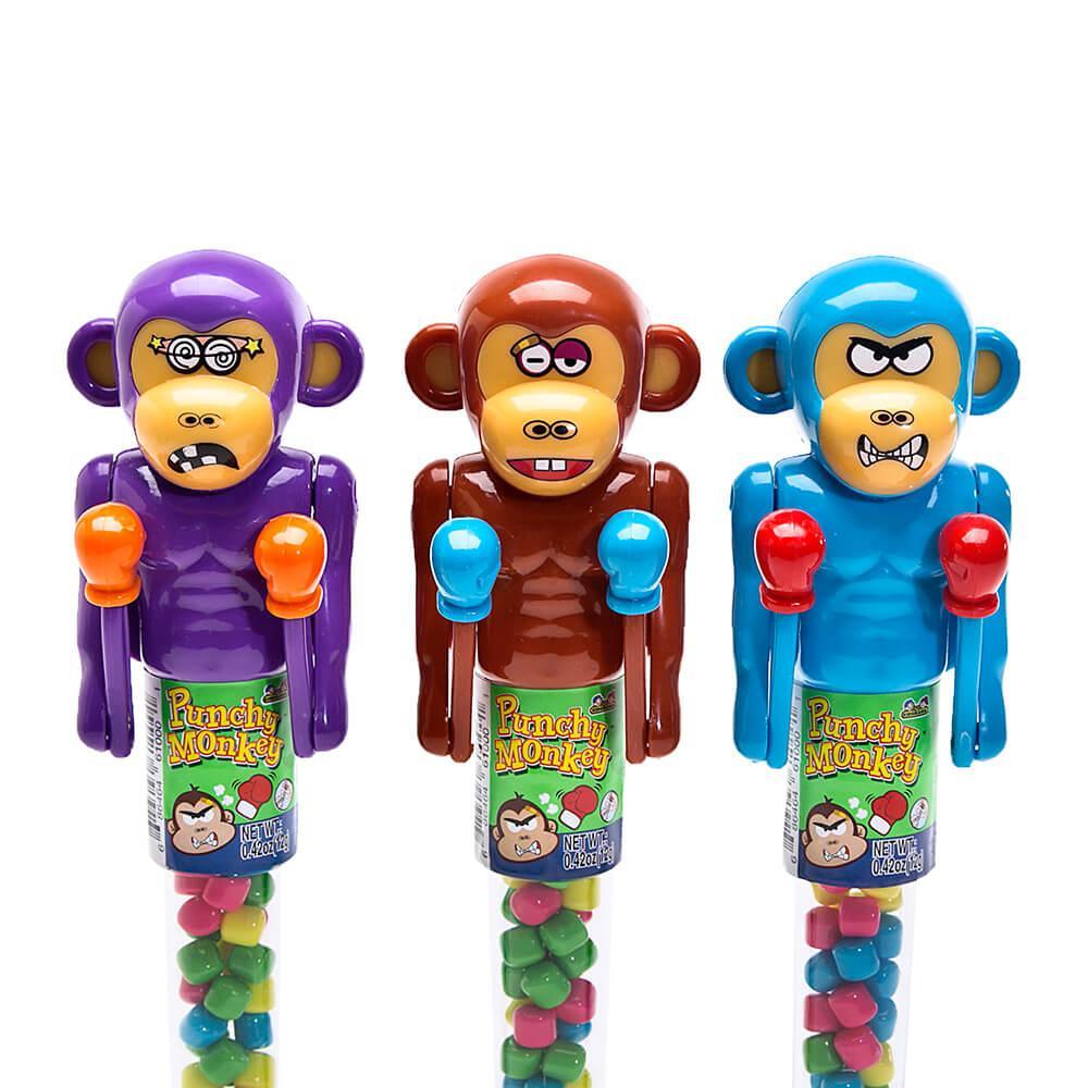 Punchy Monkey Boxing Toys with Candy: 12-Piece Box - Candy Warehouse