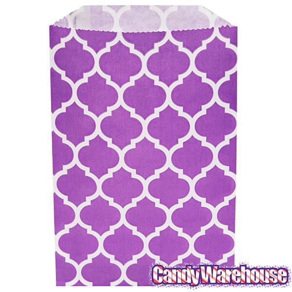 Purple Casablanca Pattern Candy Bags: 25-Piece Pack - Candy Warehouse
