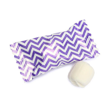 Purple Chevron Stripe Wrapped Butter Mint Creams: 300-Piece Case - Candy Warehouse