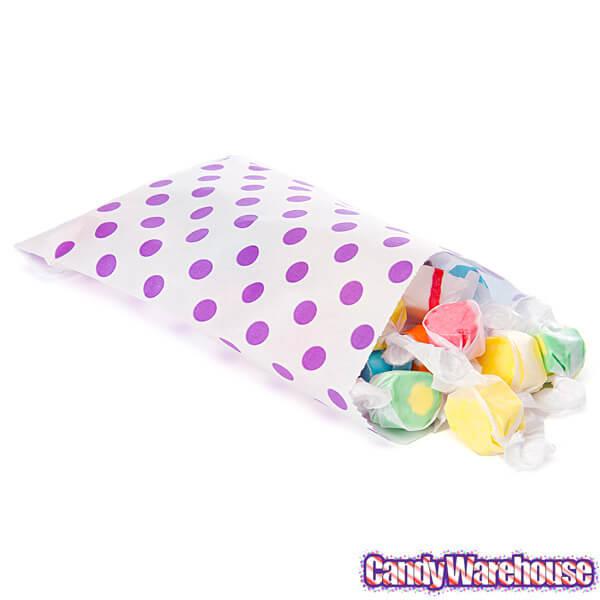 Purple Polka Dot Candy Bags: 25-Piece Pack - Candy Warehouse