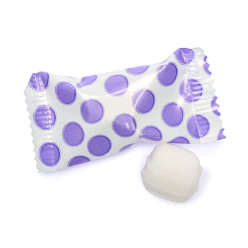 Purple Polka Dots Wrapped Butter Mint Creams: 300-Piece Case - Candy Warehouse