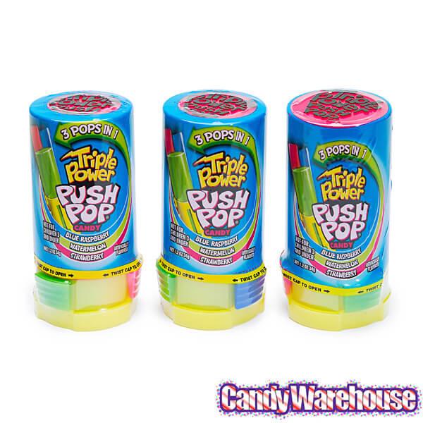 Push Pops Triple Power Candy: 16-Piece Box - Candy Warehouse
