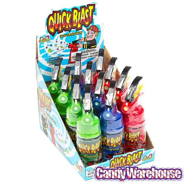 Quick Blast Raspberry Spray Quick Blast Fire Extinguisher Candy Spray Dispensers: 12-Piece Box ...