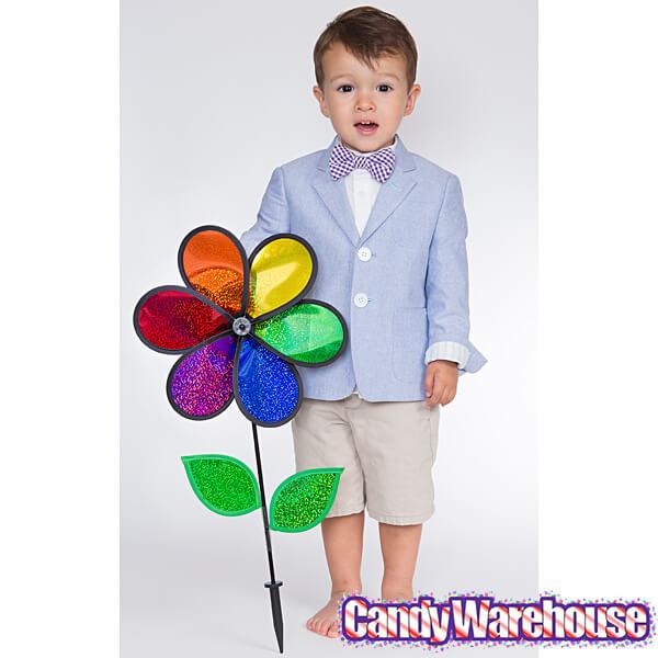 Rainbow Sparkle Flower Spinner - 12 Inch Flower Wheel - Candy Warehouse