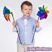 Rainbow Sparkle Pinwheel Spinners - 8 Inch: 8-Piece Box - Candy Warehouse