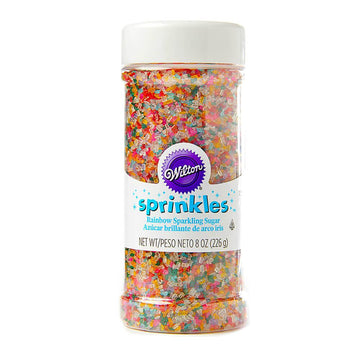 Rainbow Sparkling Sugar: 8-Ounce Bottle - Candy Warehouse