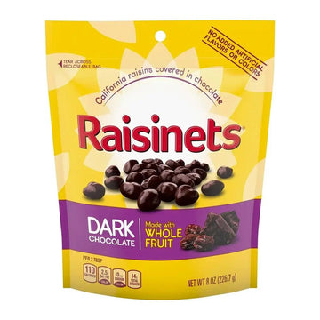 Raisinets Dark Chocolate Raisins Candy: 8-Ounce Bag - Candy Warehouse