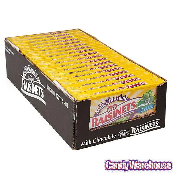 Rainsnets Raisinets Milk Chocolate Raisins Candy 3.1-Ounce Packs: 15-Piece Box ...