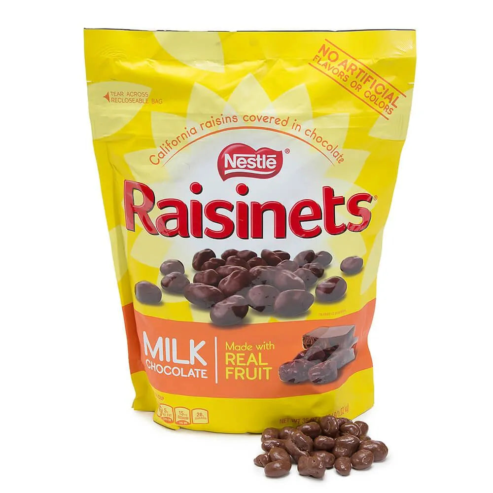 Rainsnets Raisinets Milk Chocolate Raisins Candy: 36-Ounce Bag – Candy Warehouse