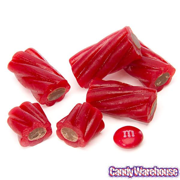 Raspberry Licorice Twists with Chocolate Centers: 6.3-Ounce Bag - Candy Warehouse