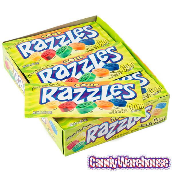 Razzles Candy Packs - Sour: 24-Piece Box - Candy Warehouse