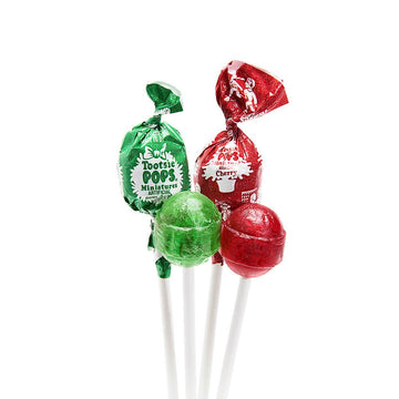 Red & Green Mini Tootsie Pops in Christmas Stockings: 24-Piece Case - Candy Warehouse