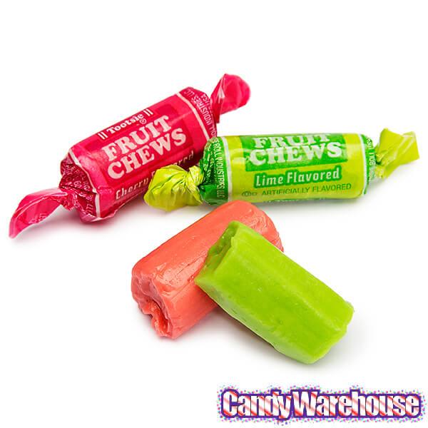 Red & Green Tootsie Roll Fruit Chews in Christmas Stockings: 24-Piece Case - Candy Warehouse