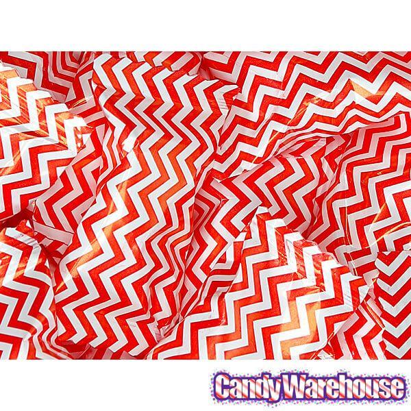 Red Chevron Stripe Wrapped Butter Mint Creams: 300-Piece Case - Candy Warehouse
