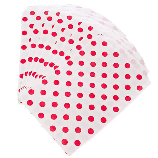 Red Polka Dot Candy Bags: 25-Piece Pack - Candy Warehouse