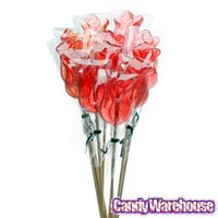 Red Rose Hard Candy Lollipops: 12-Piece Bag - Candy Warehouse