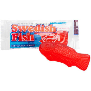 Red Swedish Fish Candy - Wrapped: 240-Piece Box - Candy Warehouse