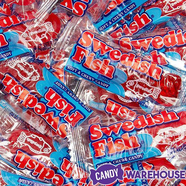 Red Swedish Fish Candy - Wrapped: 240-Piece Box - Candy Warehouse
