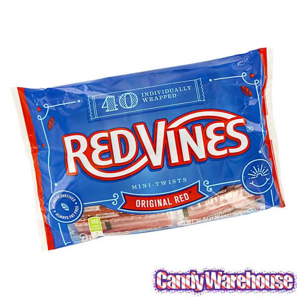 Red Vines Mini Licorice Twists Candy Packs: 40-Piece Bag - Candy Warehouse