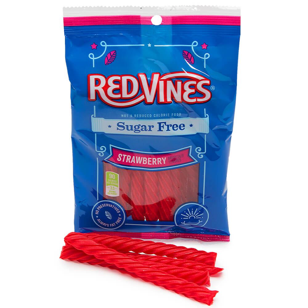 Red Vines Sugar Free Licorice Twists 5-Ounce Bags - Strawberry: 12-Piece Box - Candy Warehouse