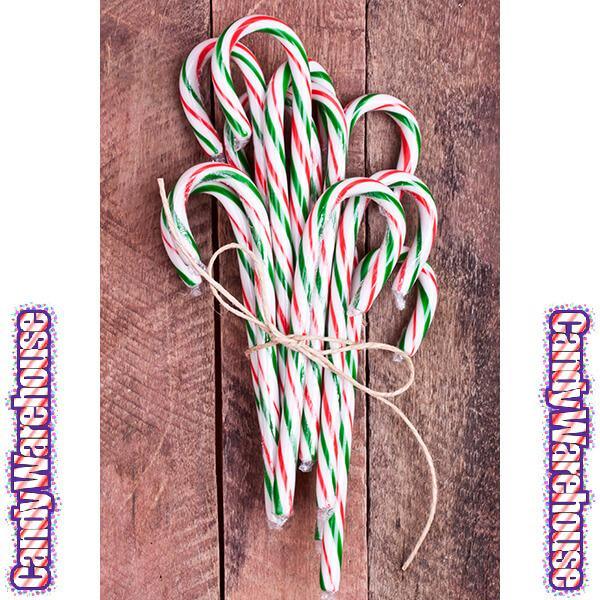 Red - White - Green Peppermint Candy Canes: 18-Piece Box - Candy Warehouse
