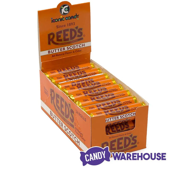 Reed's Hard Candy Rolls Butterscotch 24Piece Box Candy Warehouse