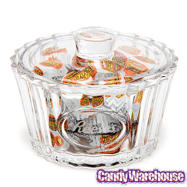 Reese's Crystal Candy Dish with Cover - Candy Warehouse