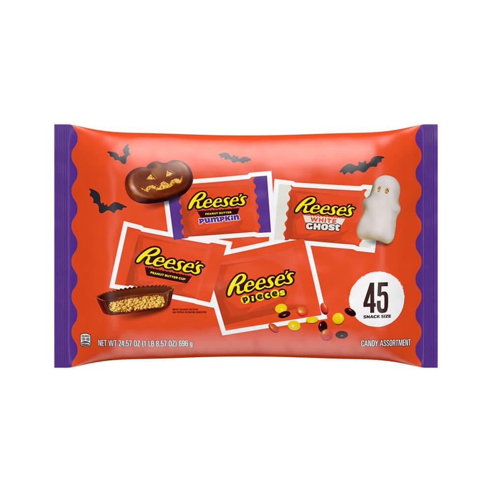 Reese's Lovers Snack Size Halloween Candy Packs: 45-Piece Bag - Candy Warehouse