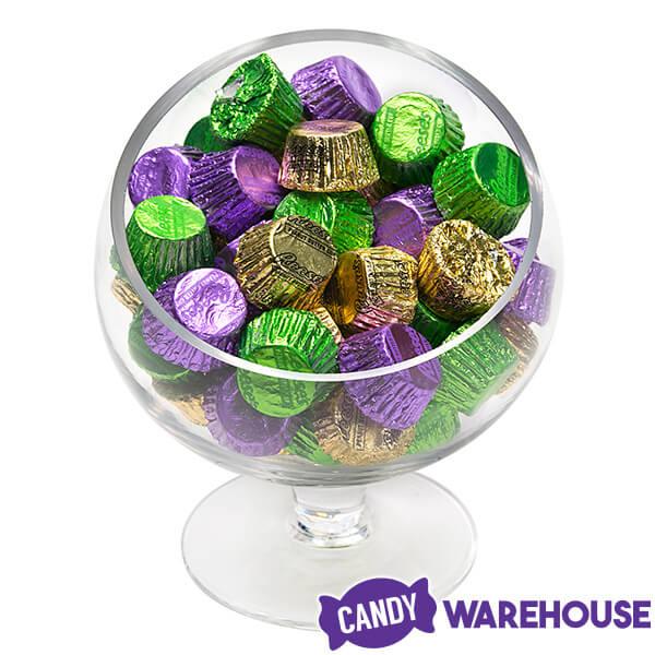Reese's Peanut Butter Cups Color Combo - Purple, Green and Gold: 600-Piece Box - Candy Warehouse