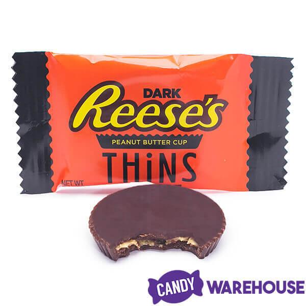 Reese's Thins Dark Chocolate Peanut Butter Cups Candy: 7.37-Ounce Bag - Candy Warehouse