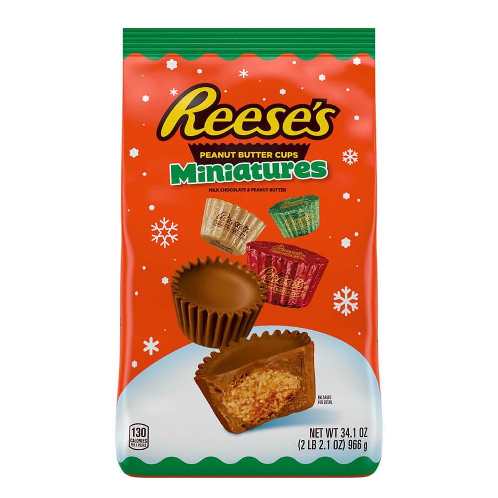 Reeses Christmas Peanut Butter Cups Miniatures: 34-Ounce Bag - Candy Warehouse