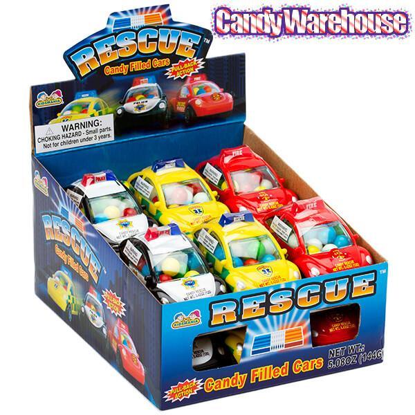 Rescue Car Candy Filled Emergency Vehicles: 12-Piece Box - Candy Warehouse