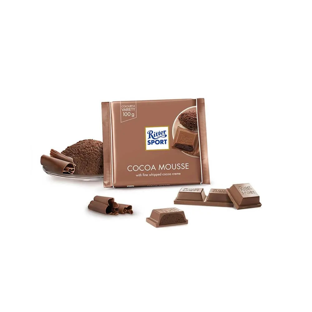 Ritter Sport Cocoa Mousse Chocolate Bars: 11-Piece Box – Candy Warehouse Ritter Sport Cocoa Mousse Chocolate Bars: 11-Piece Box – Candy Warehouse