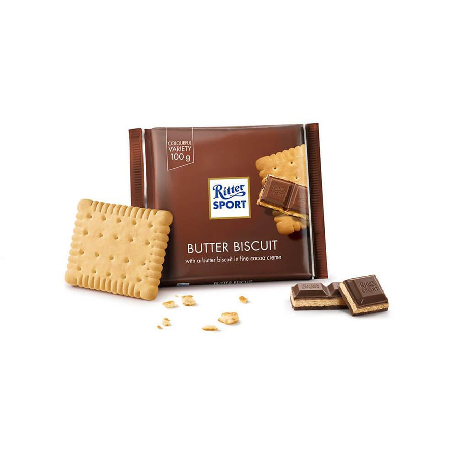 Ritter Sport Milk Chocolate Butter Biscuit Bars: 11-Piece Box - Candy Warehouse