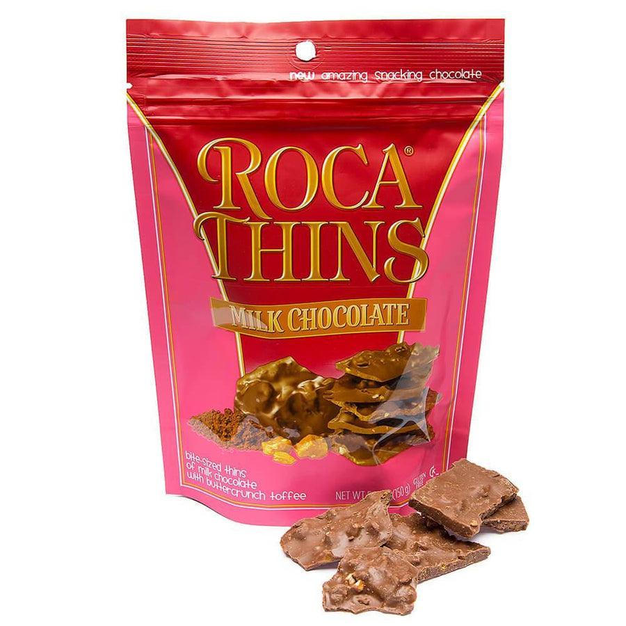 Roca Thins Buttercrunch Toffee Candy - Milk Chocolate: 5.3-Ounce Bag - Candy Warehouse