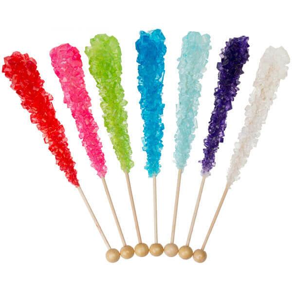 Rock Candy Crystal Sticks Assortment - Unwrapped: 120-Piece Box - Candy Warehouse
